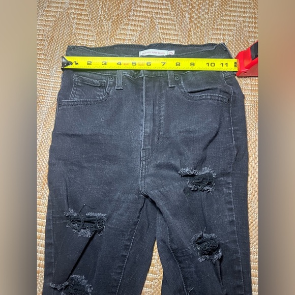 Levi's Women's Mile High Super Skinny Jeans,Black,Distressed,Ripped,Size 25 - Picture 6 of 9
